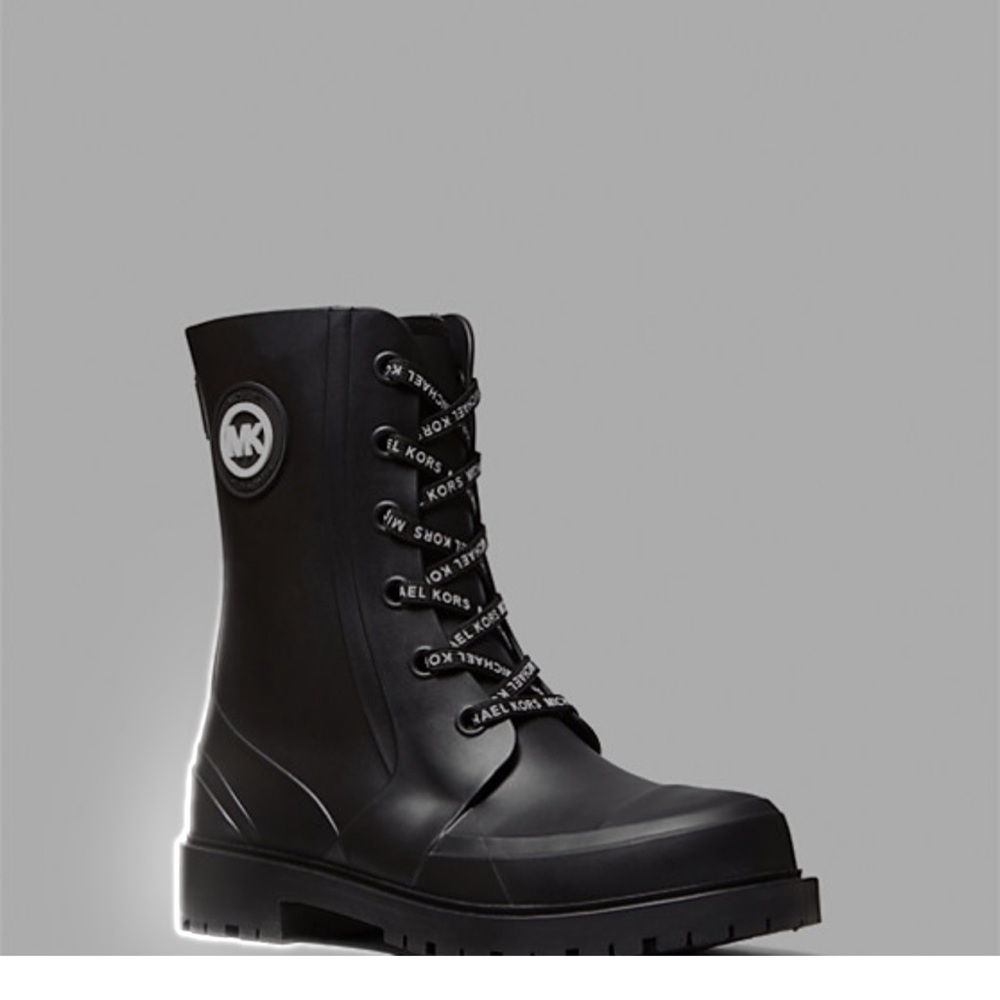 Michael Kors Black Rain Boots Montaigne PVC
